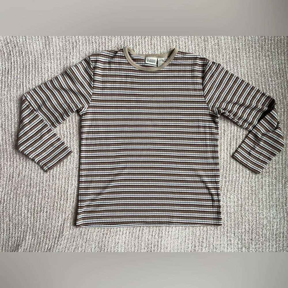 Classic elements striped long sleeve shirt